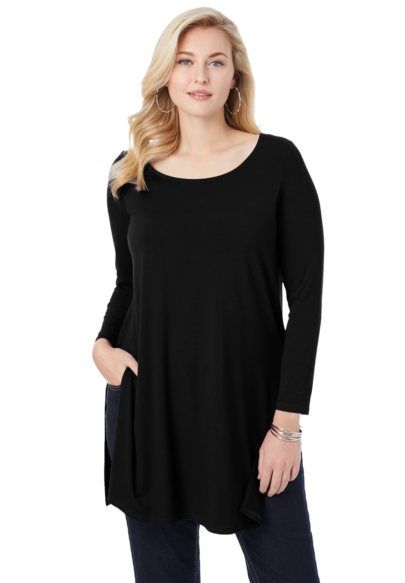 Jessica London - Jessica London Women's Plus Size Side-Slit Tunic ...