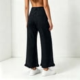 thumbnail image 4 of Axiiglly Wide Leg Jeans for Women Trendy Ruffled Hem Button Zipper High Waisted Straight Leg Baggy Jeans Casual Loose Denim Pants with Pockets S-3XL, 4 of 8