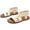Beige 7005, variant on Women's Comfortable Flat Slide Sandals - Summer Fashionable with Elastic Ankle Strap.
