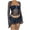01 Dark Blue, variant on Womens Summer 2 Piece Outfits Lounge Set Fashion Knit Hollow Out Long Sleeve Tops and Short Skirt Sets Sexy Crochet Bodycon Mini Skirts Outfits Pajama Set Travel Beach Wear