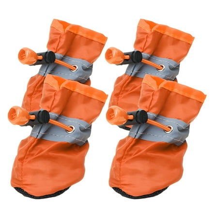 TELOLY 4Pcs Dog Shoes Soft Padding Dog Boots Cozy Interior Dog Shoes Large Size Dogs Orange 6*5cm