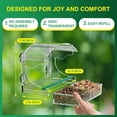 thumbnail image 6 of Window Bird Feeder with Strong Suction Cups - Clear Acrylic Removable Seed Tray with Drain Holes - Up-Close Outdoor Bird Watching - Keeps Nuts & Seeds Fresh and Dry, 6 of 9