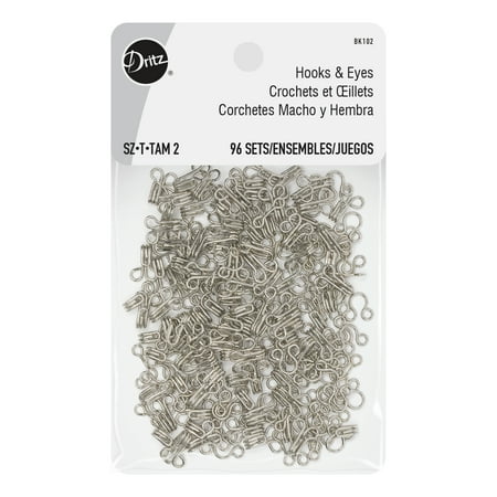 UPC: 0072879301915 | Dritz Hooks & Eyes Size 2 Silver 96 Sets