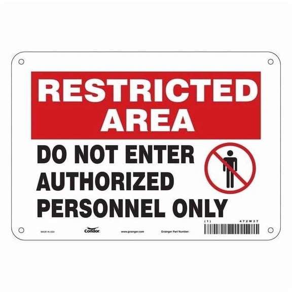 Condor Safety Sign,7 inx10 in,Polyethylene 472W37