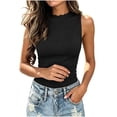 thumbnail image 5 of Cmtiyu Tank Tops for Women, Crew Neck Cinched Waist Sleeveless Ribbed Knit Tops, Casual Daily Slim Fit Blouses, S-2XL, 5 of 8