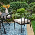 thumbnail image 4 of MF Studio 7-Piece Outdoor Patio Dining Set with Cushioned Chairs & 6-Person Table with Umbrella Hole, All-Weather, Black & Beige, 4 of 14