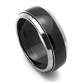 thumbnail image 2 of Men Women 8MM Comfort Fit Titanium Wedding Band Beveled Edges Domed Black Ring (Size 7 to 14), 2 of 3