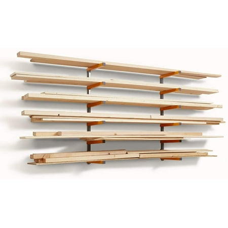 

Wood Organizer and Lumber Storage Metal Rack with 6-Level Wall Mount – Indoor and Outdoor Use In Orange | PBR-001