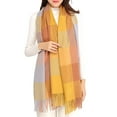 thumbnail image 2 of Holiday Gifts! Titcea Winter Scarf for Women Thicken Tassels Plaid Print Shawls Wraps Windproof Warm Outdoor Cold Protection Scarves, 2 of 3