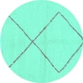 thumbnail image 1 of Ahgly Company Indoor Round Solid Turquoise Blue Modern Area Rugs, 8' Round, 1 of 4