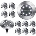thumbnail image 1 of Ground Lights, 12 Pack 8 LED Solar In-Ground Lights, Waterproof , Cool White, 1 of 5