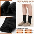 thumbnail image 2 of Merino Wool Boot Socks Size 5-9 Thermal Winter Warm Thick Cozy Hiking Socks for Men Women 3 Pairs, 2 of 6