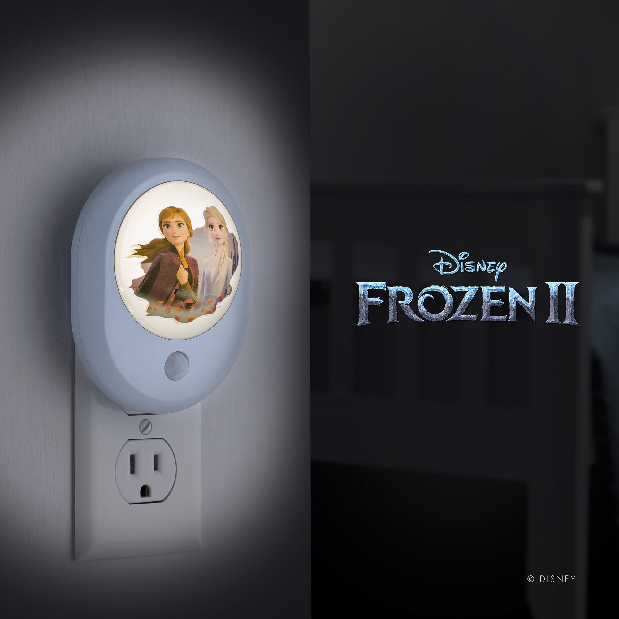 Disney Frozen 2 MySelect LED Night Light, Dusk to Dawn or Motion Sensor, Anna and Elsa, 44473