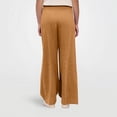 thumbnail image 4 of Nestiefly Womens Elastic High Waisted Palazzo Pants Casual Wide Leg Long Lounge Pant Trousers with Pocket Light Brown L, 4 of 6