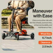 SuperHandy 4-Wheel Mobility Scooter - Lightweight, Foldable, 48V 2Ah Li-Ion Battery, Adjustable, Flat-Free Tires, 330lbs Capacity (Orange & Black)