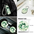 thumbnail image 7 of XYZCANDO Green Camouflage Trash Can Lipstick Cover Handbrake Cover Fender Cover Keychain Seat Belt Cover Steering Wheel Cover Armrest Cover Car Cushion Cover Car Coasters Washable, 7 of 7