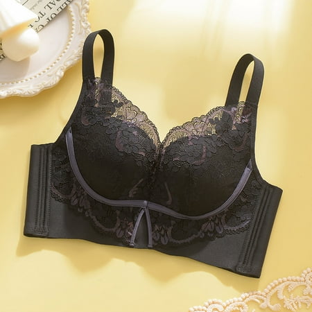 Lisbinx Bras for Women Full Coverage Women s Lace Gathering Without Steel Ring Sagging Adjustable Bra Deals of the Day