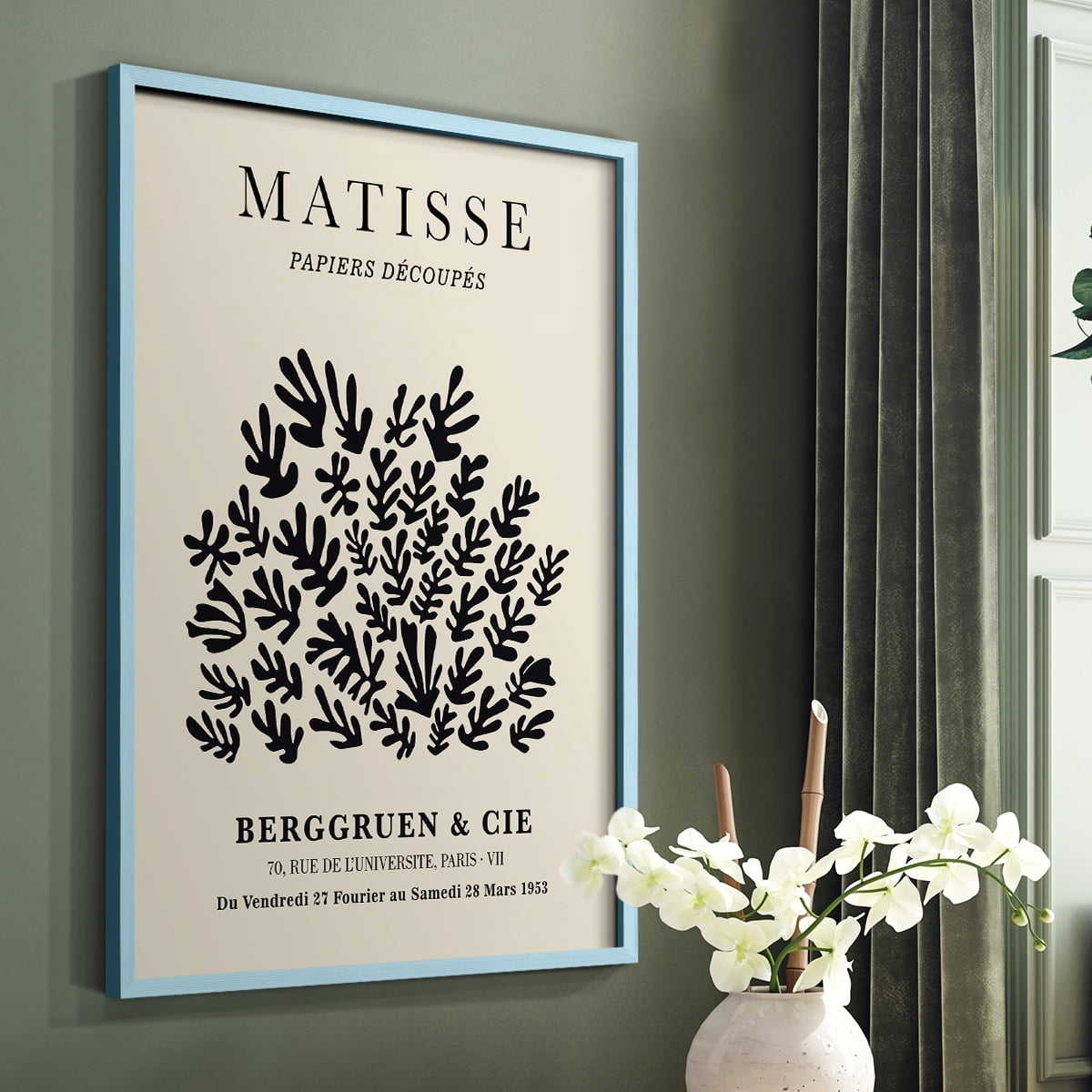 Matisse CXC Framed Print in Blue Solid Wood 8 x 10 Framed Print