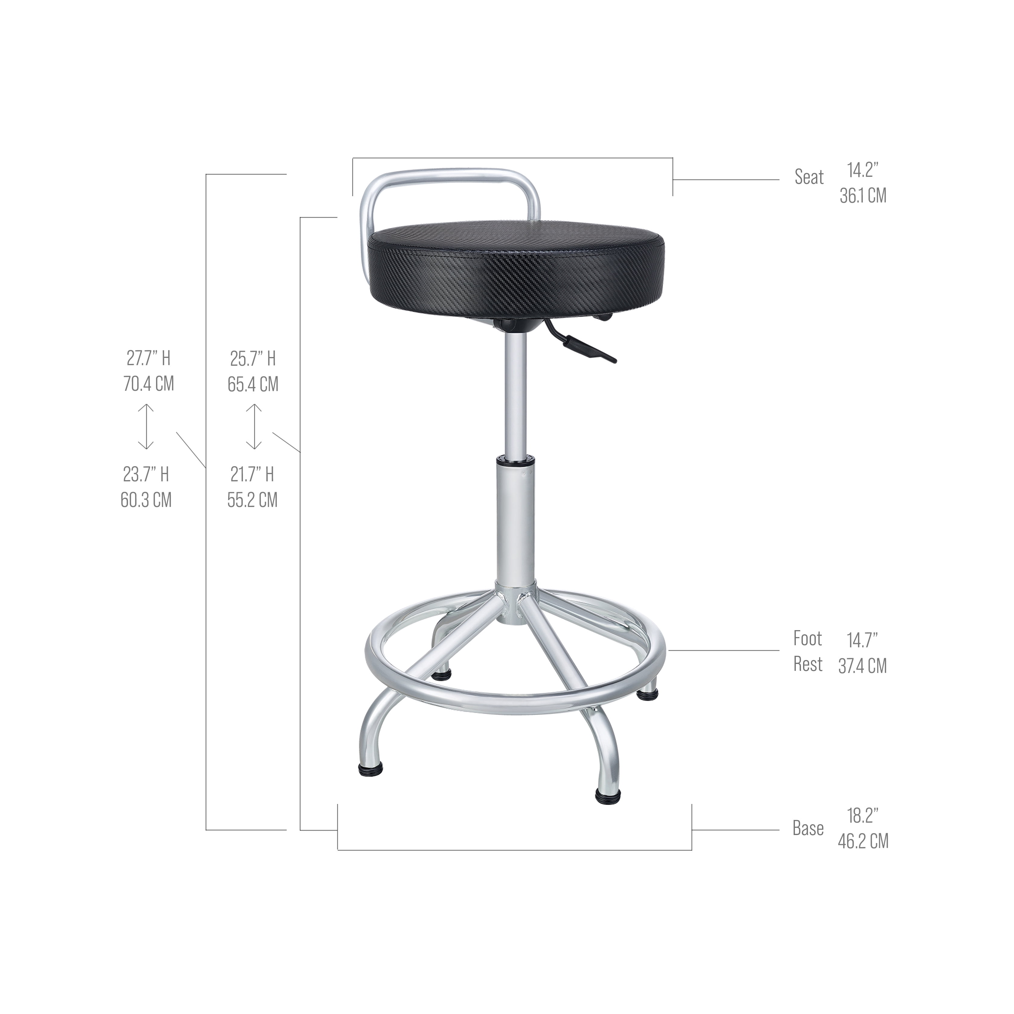 Seville Classics Ergonomic Pneumatic Adjustable Stool Chair, Heavy