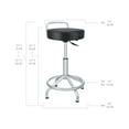 thumbnail image 6 of Seville Classics Modern Ergonomic Pneumatic Height Adjustable 360-Degree Swivel Stool Chair, for Drafting, Office, Home, Garage, Work Desk, Black, Cushioned Seat w/ Wheels, 6 of 10