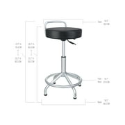 Seville Classics Modern Ergonomic Pneumatic Height Adjustable 360-Degree Swivel Stool Chair, for Drafting, Office, Home, Garage, Work Desk, Black, Cushioned Seat w/ Wheels