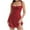 Red, variant on Womens Cotton Sleeveless Nightgown Spaghetti Strap V Neck Full Slip Sleep Dress Blue L