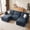Blue, variant on DoMaDing 95" Modular Sectional Sofa for Living Room, U Shaped Couch with Movable Ottomans, Cloud Couch with Comfortable Cushion, Easy Assembly, Sturdy Frame, Dark Gray
