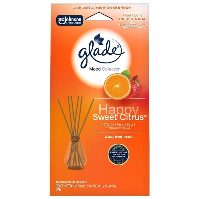 Aromatizante de ambiente Glade Mood Collection Varitas Naranja y Fresas 100 ml