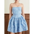thumbnail image 2 of KelaJuan Women Summer Mini Evening Dress Solid Color/Floral Embroidery Off Shoulder Party Dress, 2 of 6