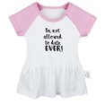 thumbnail image 1 of I'm Not Allowed to Date Ever Funny Dresses For Baby, Newborn Babies Skirts, Infant Princess Dress, 0-24M Kids Graphic Clothes (Pink Raglan Dresses, 18-24 Months), 1 of 4