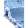 thumbnail image 4 of INSPIRE CHIC Women's Jean Jacket Frayed Button Up Washed Cropped Denim Jacket Grey Blue M, 4 of 5