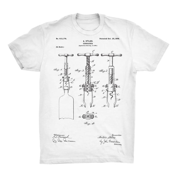 Corkscrew Patent 2 - 100% Cotton Premium T-Shirt