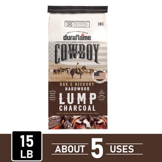 Cowboy, Oak & Hickory Lump Charcoal, 18LB, Hardwood for Grilling