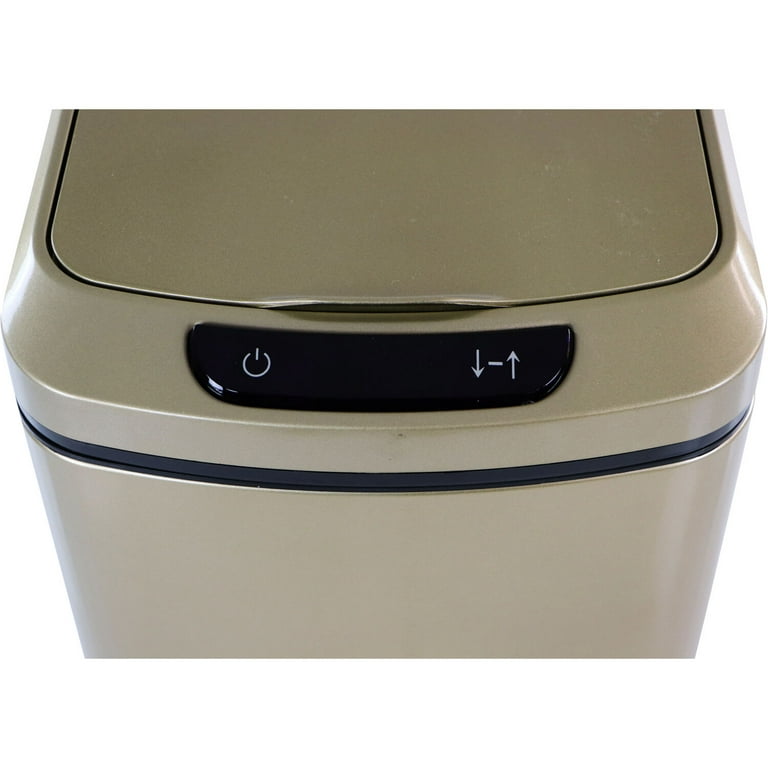 Hanover 9-Liter / 2.3-Gallon Trash Can with Sensor Lid in Gold