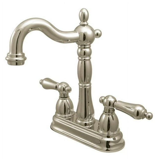 Kingston Brass KB1496AL Bar Faucet without Pop-Up Rod with Metal Lever Handle, Polished Nickel