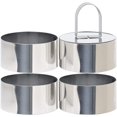 thumbnail image 1 of Round Cake Ring, Stainless Steel 3 x 3 inch Dessert Mousse Mold with Pusher & Lifter Cooking Rings (Include 4 Rings and 1 Pusher), 1 of 7