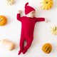 thumbnail image 3 of Gibobby Conjunto de leggings para bebés y niñas Bebé NiñosNiñas Manga Larga Sólido Cremallera Mono Mono Sombrero Trajes(Rojo, 0-3 Meses), 3 of 5
