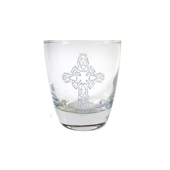 Lyoncraft LBCR02 10 oz Celtic Cross Engraved Lowball Glass