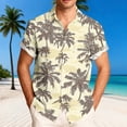 thumbnail image 2 of Xcmzpl Men's Camp Collar Shirt Short Sleeve Hawaiian Print Button Down Casual Top Lightweight Summer Beach Vacation Travel Shirts Beige L, 2 of 7