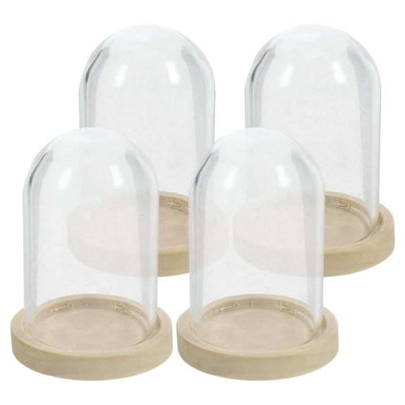 TABLETREANDS 4Sets Mini Glass Dome Display Dome With Base For Diy Material