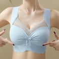 thumbnail image 6 of HOWPAY Wireless Bras for Women Push up No Underwire Supportive Full Coverage Sports Pullover Bralettes Stretch Comfortable Soft T-Shirt Bra Blue XXL, 6 of 7