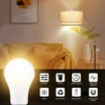 thumbnail image 2 of A19 LED Bulbs with Remote Control, 800LM 9W (60W Equivalent) Bulbs,Stepless Dimmable 3000K-6000K,E26 Base,CRI 80+,2.4GHz,25000+ Hours Lifespan for Floor Lamp Home Decor,4 Bulb & 2 Remote, 2 of 7