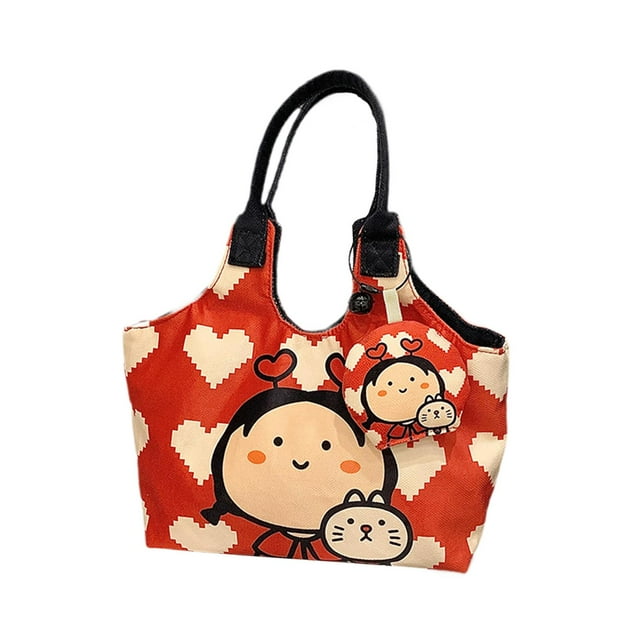 Bonita bolsa de mano reutilizable de lona para regalar Valentín, para viajes y desplazamientos.