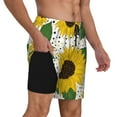 thumbnail image 2 of Kdxio Sunflowers Print Men'S Swim Trunks With Compression Liner 7 Inch Inseam Quick Dry Swim Shorts, 2 of 7