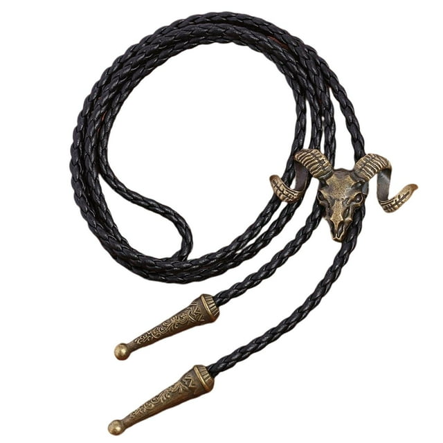 Head Western Bolo Tie Cowboy Necktie Costume Rodeo Pendant for Halloween Bronze