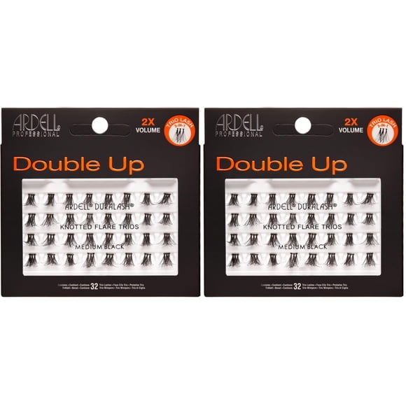 Pestañas Postizas Ardell Double Up Knotted Flare Trios Negras