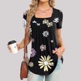 thumbnail image 2 of Blusa suelta de manga corta con cuello en V informal estampada a la moda para mujer OAVQHLG3B Store  lin121212, 2 of 4