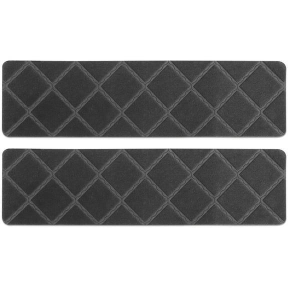 FOXNOVO 4pcs Stair Mats Self Adhesive Grey Stair Carpet Runner For Pet Owners Indoor Outdoor