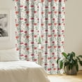 thumbnail image 2 of Ambesonne Watercolor Curtains, Poinsettia Rowan, Pair of 28"x84", Vermilion Green Magenta, 2 of 5
