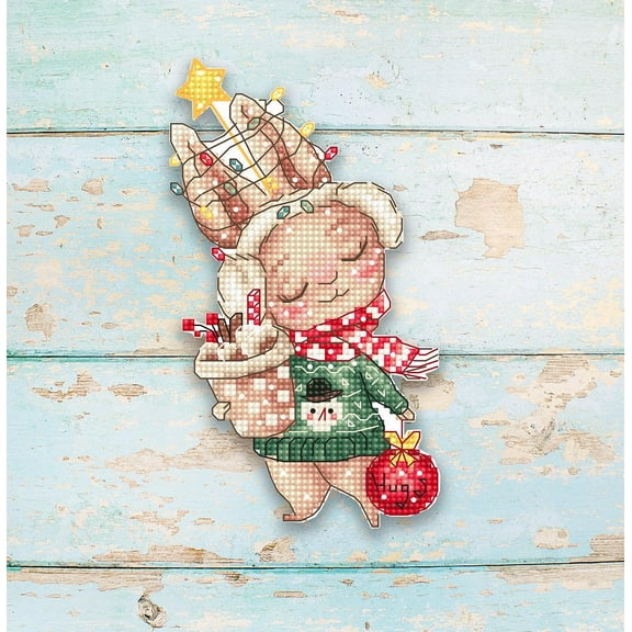 Christmas Rabbit/Ornament L8056 Counted Cross Stitch Kit